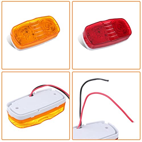 Trailer Marker LED Clearance Lights, 14X Double Red Lens Trailer Marker Lights - Picture 3 of 7