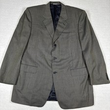 CANALI Suit Jacket Mens Blue Gold Houndstooth 100 Wool Blazer Euro 58 US 48L