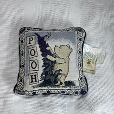 Vintage Tapestry Disney Winnie The Pooh Throw Pillow 13  13  New With Tags