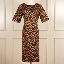 J. Crew Dress 6 Leopard Midi Fitted Sophisticated Sexy Y2k Classic Chic Glamcore