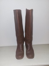 Vintage Womens Size 6 1/2 B Leather Frye Campus Boots Made In USA 16 3/4" Tall