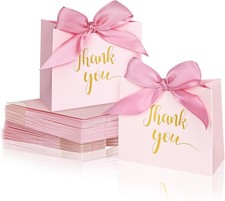 60Pack Small Thank You Bags with Ribbon