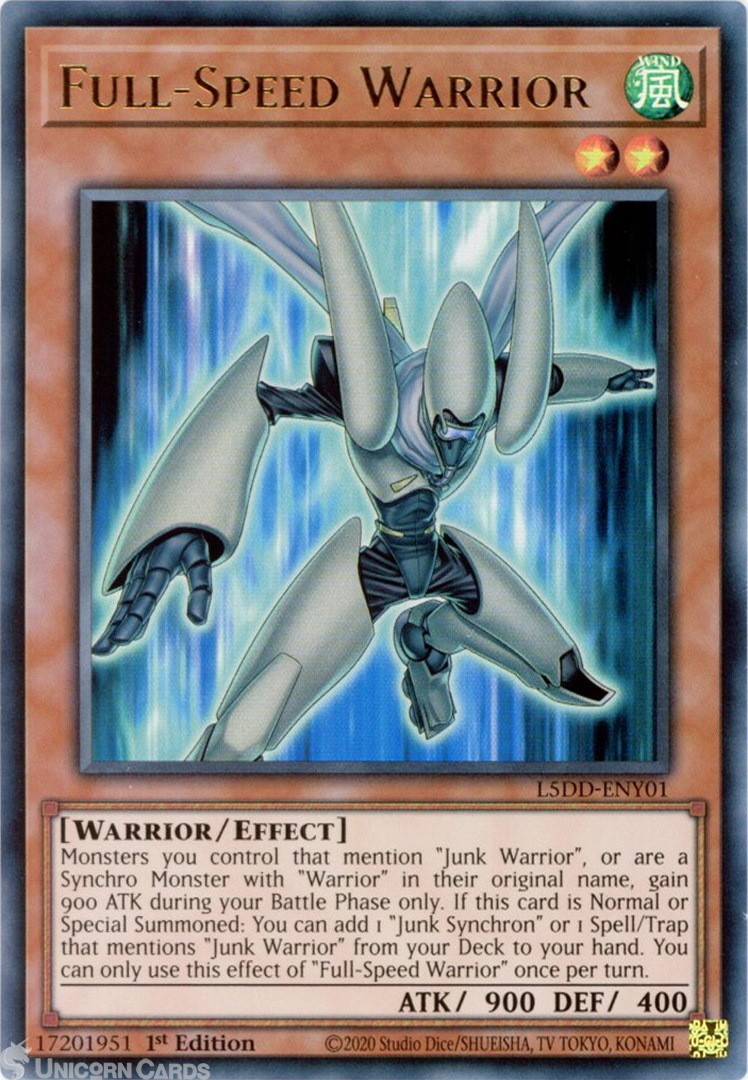 L5DD-ENY01 Full-Speed Warrior : Ultra Rare 1st Edition Mint YuGiOh Card