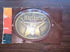 VINTAGE MARLBORO COUNTRY STORE STEER HEAD BELT BUCKLE SEALED ON CARD