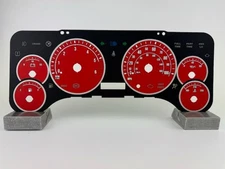 US Speedo Red Jeep Wrangler Gauge Face for Clusters 2002-2006 (Full Time Icon)