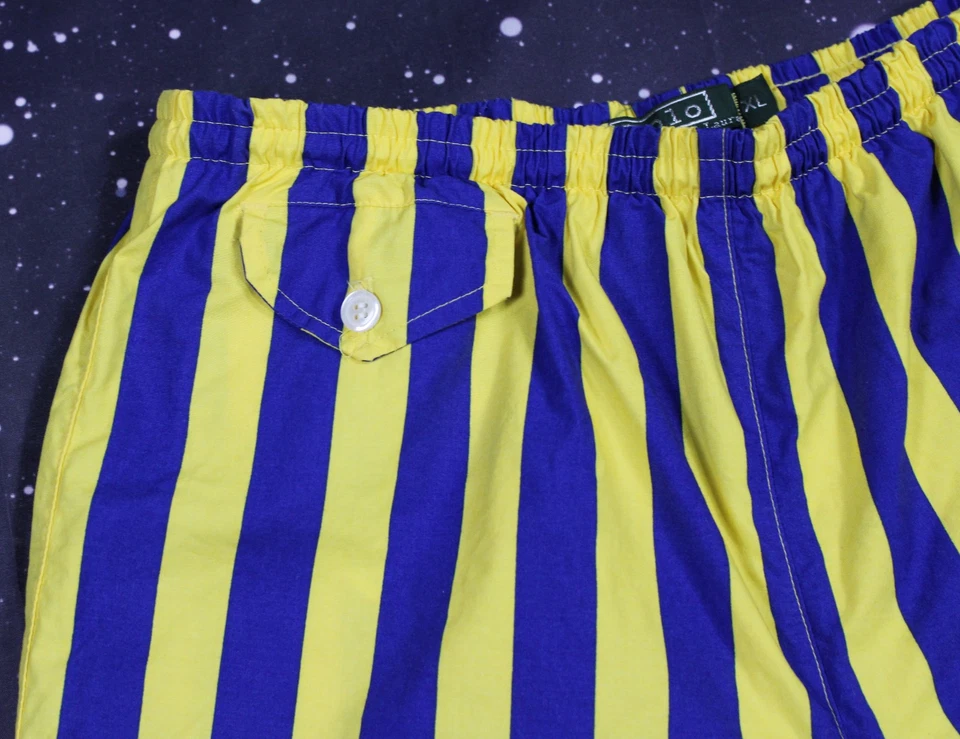Bañador Polo Ralph Lauren vintage a rayas azules y amarillas - XL - EE. UU. Foto 3 de 4
