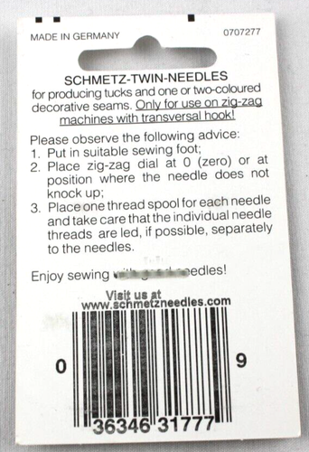 Schmetz Twin Needle 1,6/80 art#1777 - Foto 2 di 2