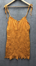 Fashion Nova Mini Smocked Sun Dress Size XL Yellow Polka Dot Spaghetti Straps
