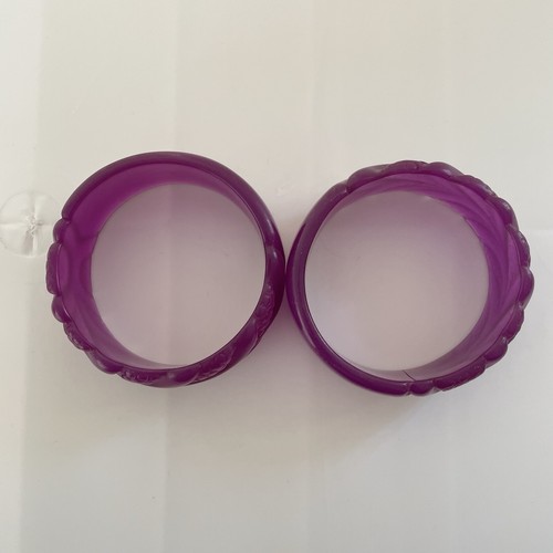 Vintage 70s/80s Purple Bangles Bracelets Retro Modern Costume Jewelry - Picture 2 of 3