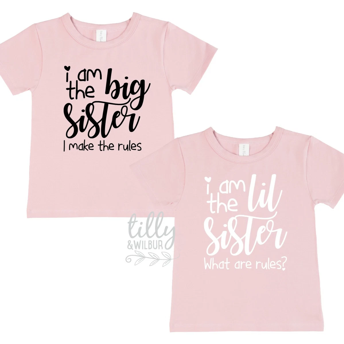 Big Sister Little Sister Matching T Shirts Sister Rules Big Sis