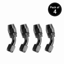 LokoCar 12AN Hose End Fitting 45 Degree Swivel for CPE Braided Hose Black 4Pcs