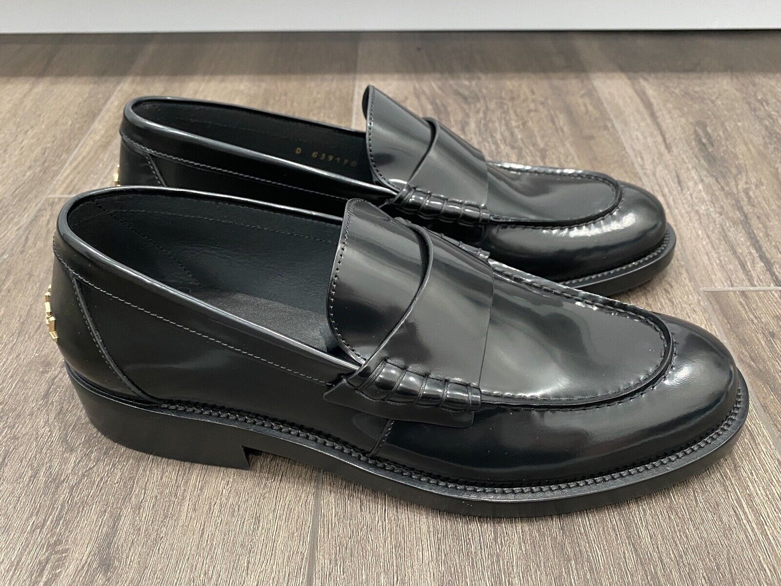 2023 CHANEL BLACK LEATHER LOAFERS OXFORD SHOES 38 NEW