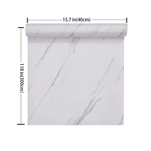 Glossy Marble Wallpaper Granite Gray/White Peel and Stick Self 15.8"×