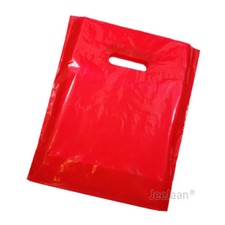 PLASTIC CARRIER BAGS COLORED GIFT SHOP STRONG PATCH HANDLE BAG BOUTIQUE RETAIL