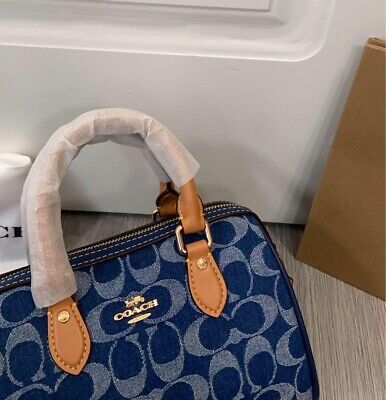 Coach Mini Rowan Crossbody Bag In Signature Denim CY742 From Coach Mini Rowan Crossbody Bag In Signature Denim CY742 From
