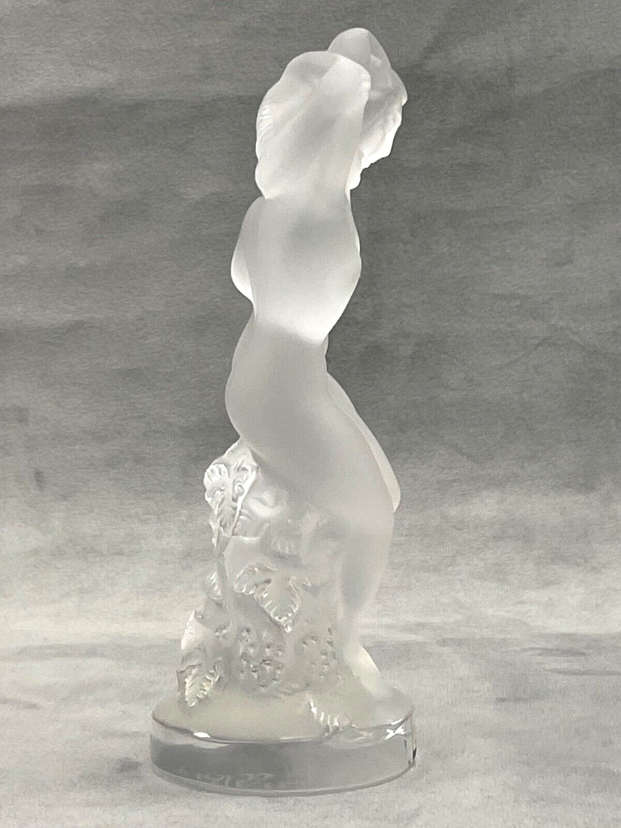 LALIQUE CRYSTAL FIGURINE NUDE WOMAN MAN ADAM & EVE SATYR STATUE