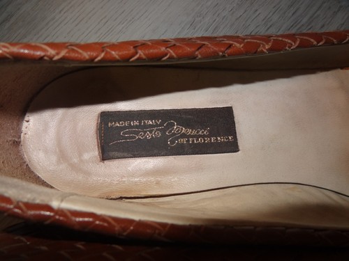 Sesto Meucci Woven Leather Flats Women's Size 6.5 Narrow Back Italian Shoe - Picture 3 of 5