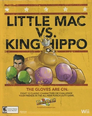 2009 Nintendo Punch-Out!! Little Mac Vs King Hippo Orig Print Ad 23x27cm GIM 06 - Image 1 of 2