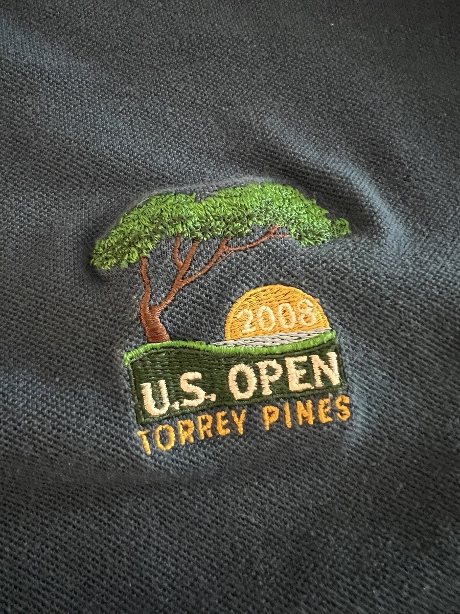 U.S. Open Torrey Pines 2008 Golf Polo Shirt Blue White Cotton Mens