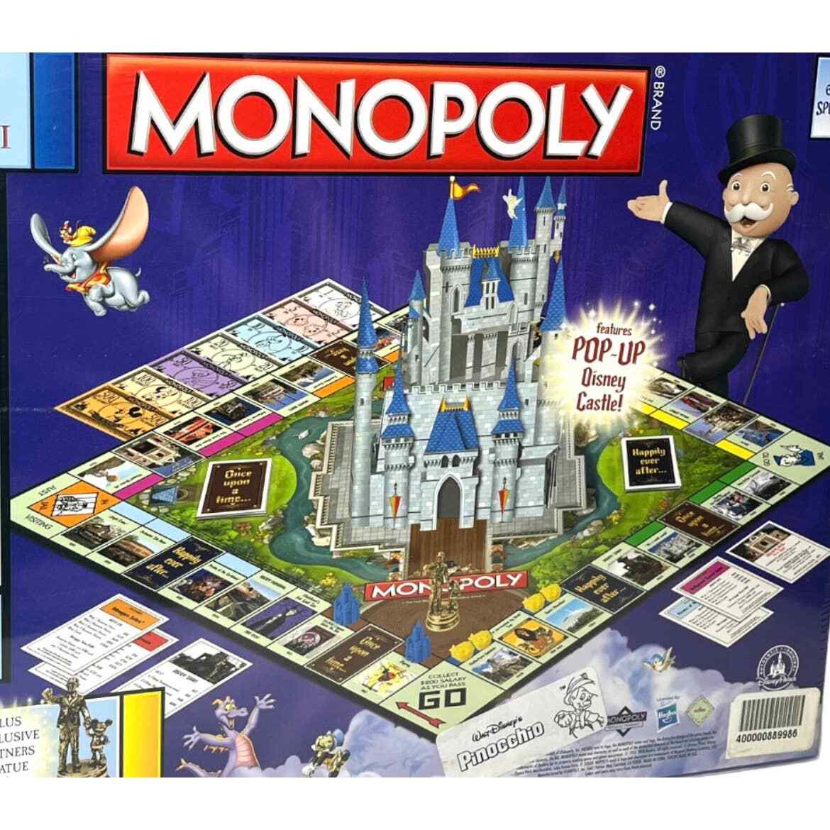 Disney World Theme Park POP UP CASTLE MONOPOLY Board Game