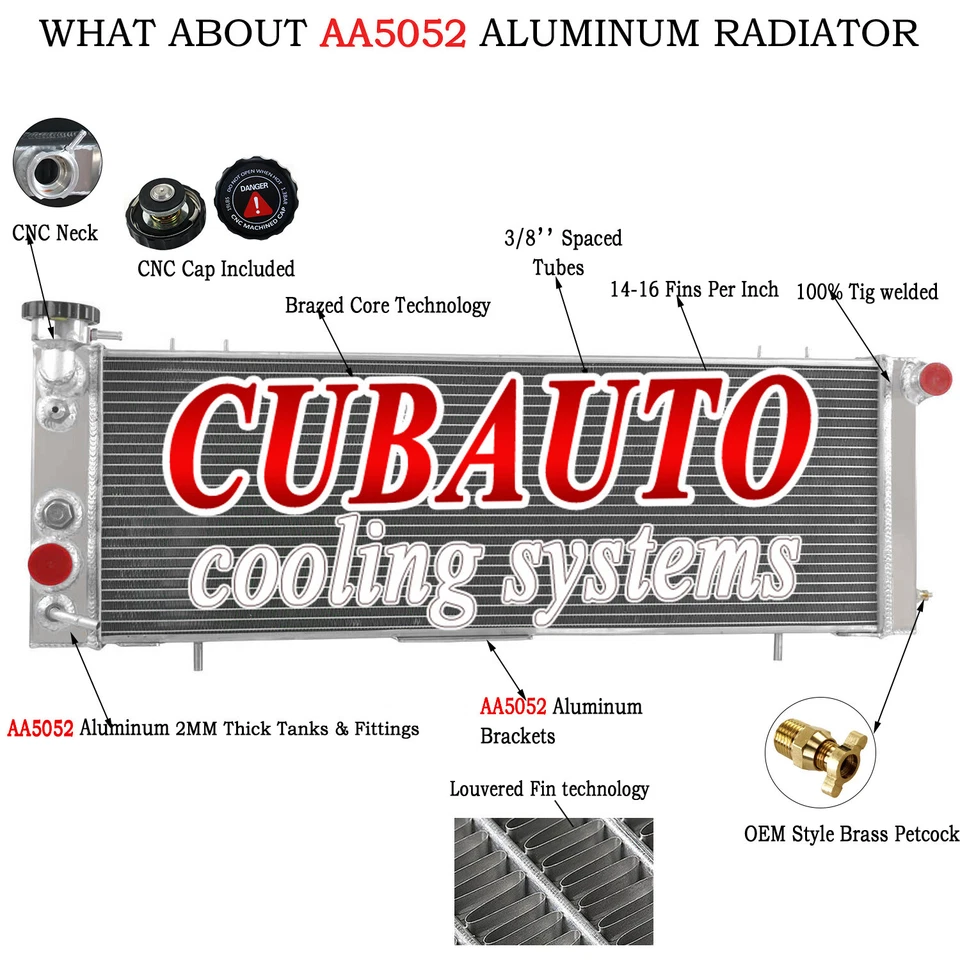 Aluminum Radiator Fit 1991-2001 JEEP Cherokee 2.5L L4 4.0L L6 XJ Comanche Foto 2 de 4
