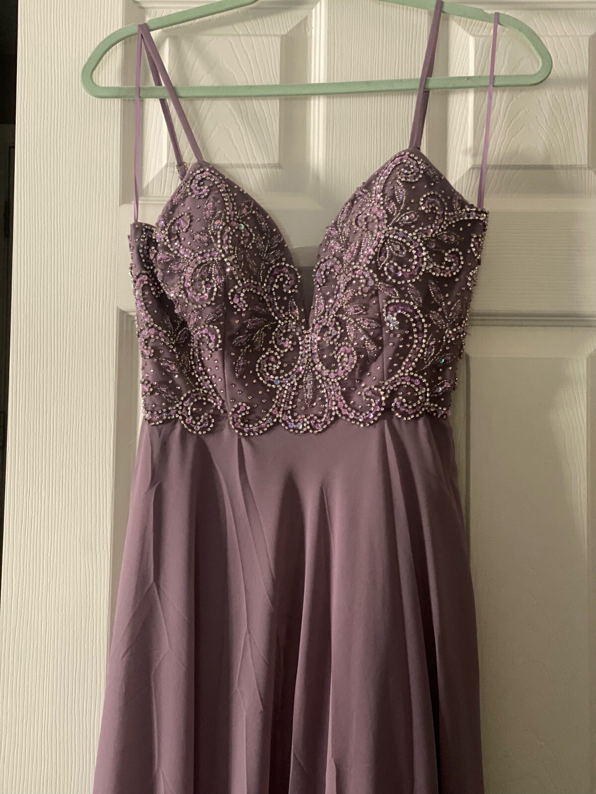 Fashion Nova Lilac PROM Dress Sequin and Crystal Top … Gem