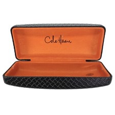 Cole Haan Eyeglass Sunglass Hard Case Brown Faux Leather Luxury Designer Unisex