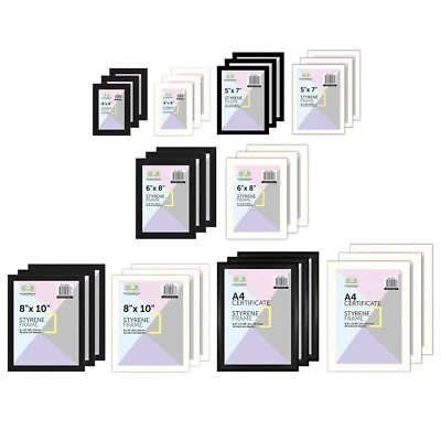 PLG [Set of 3] Styrene Photo Picture Frame 4"x6"/5"x7"/6"x8"/8"x10"/A4 Certificate