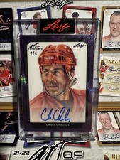 2021-22 Leaf Art Of Hockey Chris Chelios Auto Portrait purple /4