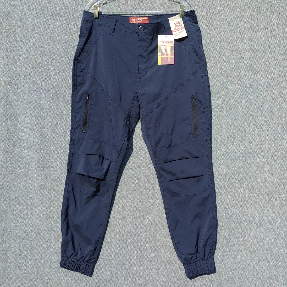 NWT Arizona Jeans Co. Mens Flex Jogger Pants 34 Extra Slim Fit Skinny Navy  Blue | eBay