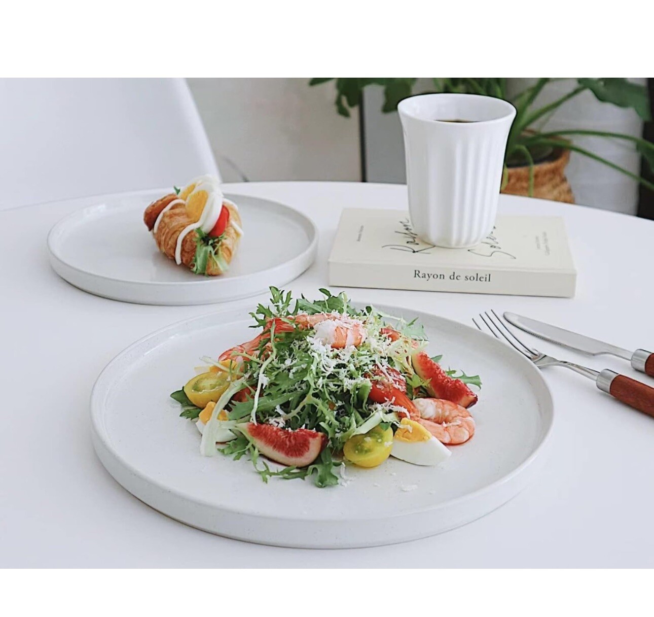 Famiware Nebula Plates and Bowls Set, 12 Pieces Dinnerware Sets, Dishes Set f...