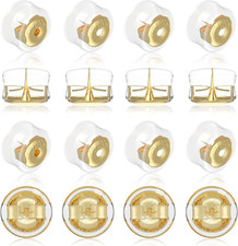 18K Gold Secure Earring Backs for Studs,925 Silver Silicone Earring Backs Hyp...