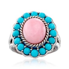 Natural Turquoise925 Sterling Silver Handmade Ring Wedding Gift For Her