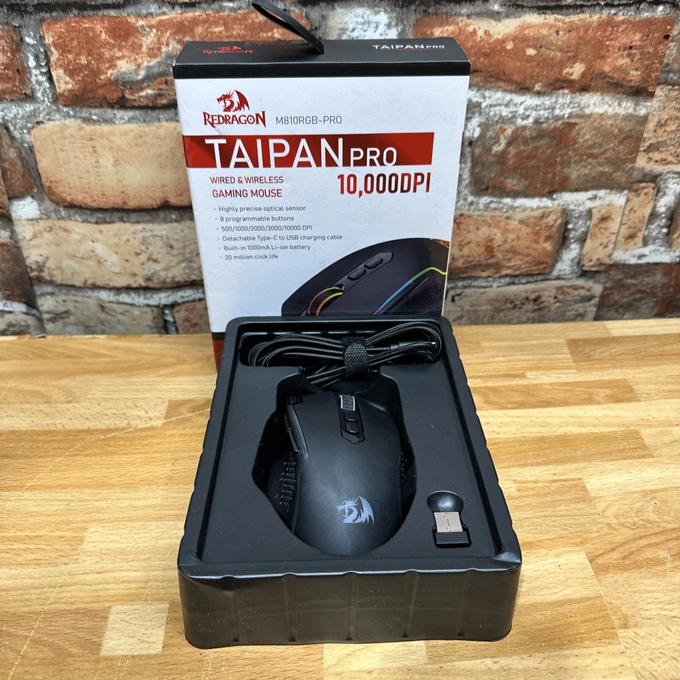 Redragon TAIPON Pro Wired & Wireless Gaming Mouse, 10,000 DPI, M810RGB-PRO - Image 2 of 4