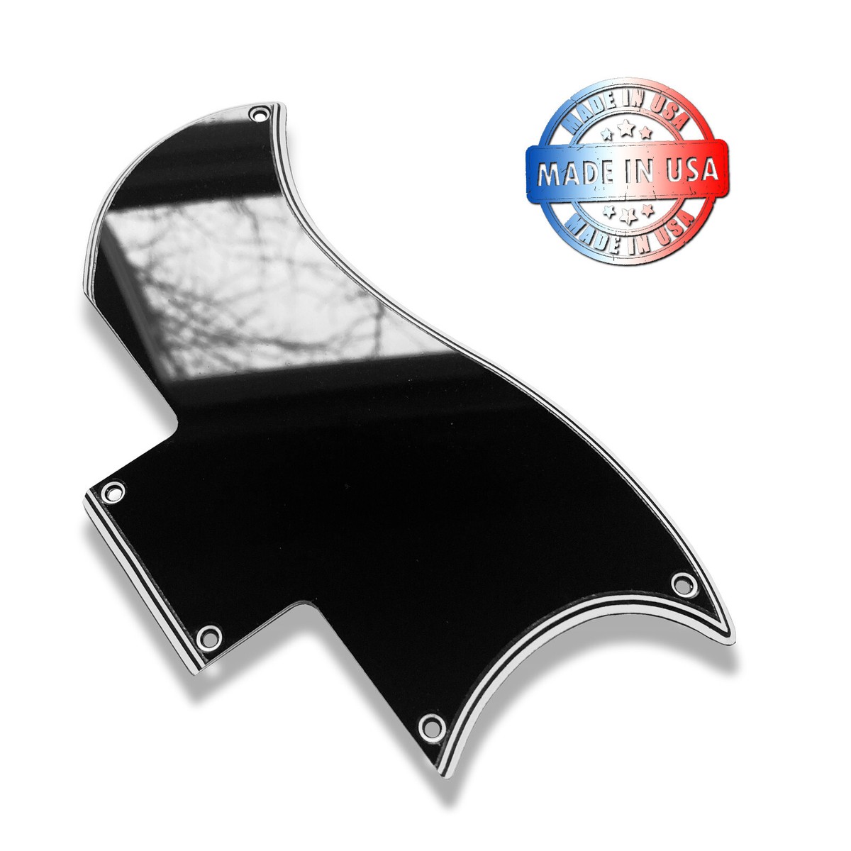 Lefty 5 Ply Wide Bevel Black/White Pickguard for Gibson SG