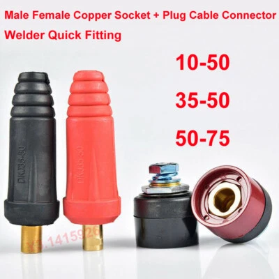 Stecker Buchse Kupfer Kabel Verbinder Schweißer Schnellmontage Buchse + Stecker Schweißwerkzeug - Bild 1 von 4