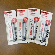 Scripto Ultra Thin Pencil Refill Leads & Erasers .5mm Vintage Lot of 4 Packages 