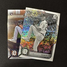 2022 Bowman Chrome Matt Manning #23 RC Rookie B&W Mini Diamonds #'d /199 + Base