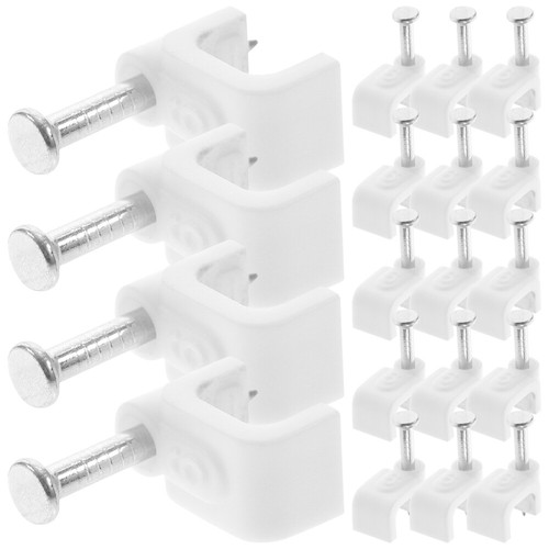 500 Pcs Wire Clamping Buckle Mounting Cable Tacks Cord Clip Staple - Afbeelding 3 van 12