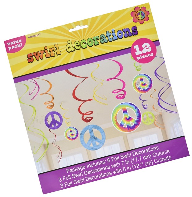 Amscan Groovy 60 S Party Peace Sign Swirl Decorations Value Pac
