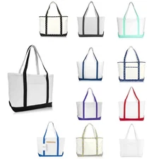 DALIX 23" Premium 24 oz. Cotton Canvas Shopping Tote Bag