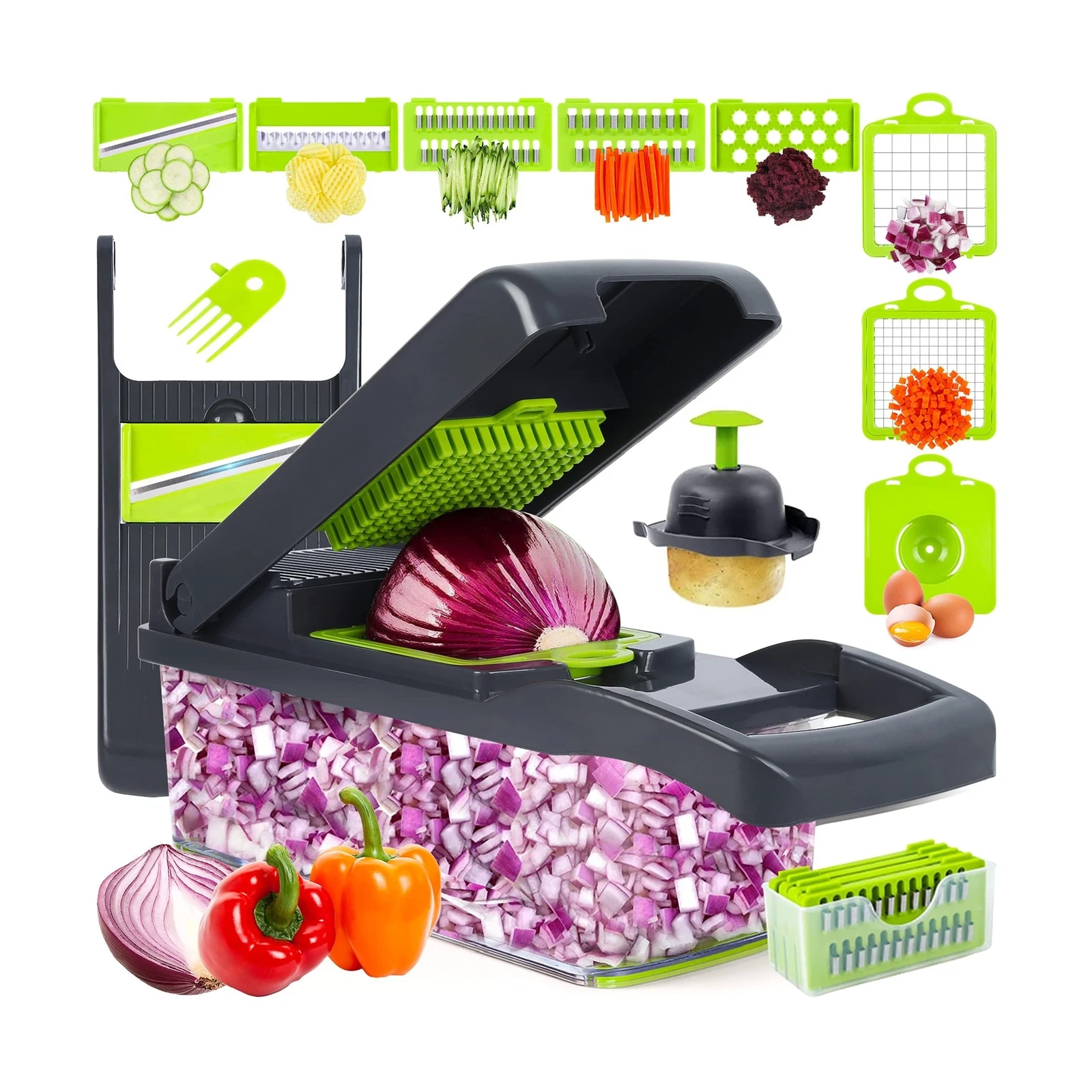 Vegetable Chopper, Onion Chopper, Mandolin Slicer,Pro 10 in 1professional foo...
