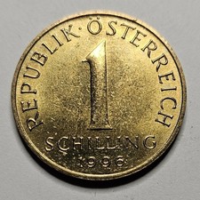 1996 Austria 1 One Schilling - Aluminum Bronze - Austrian - World Coin - Europe