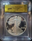 1986-S American Silver Eagle ICG PR70 DCAM Austin Hutto Gold Label 1 Of 99