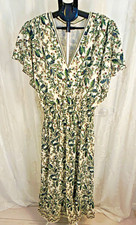 NEW Max Studio London Floral V-Neck Flutter Sleeve Smocked Waist Maxi Dress M