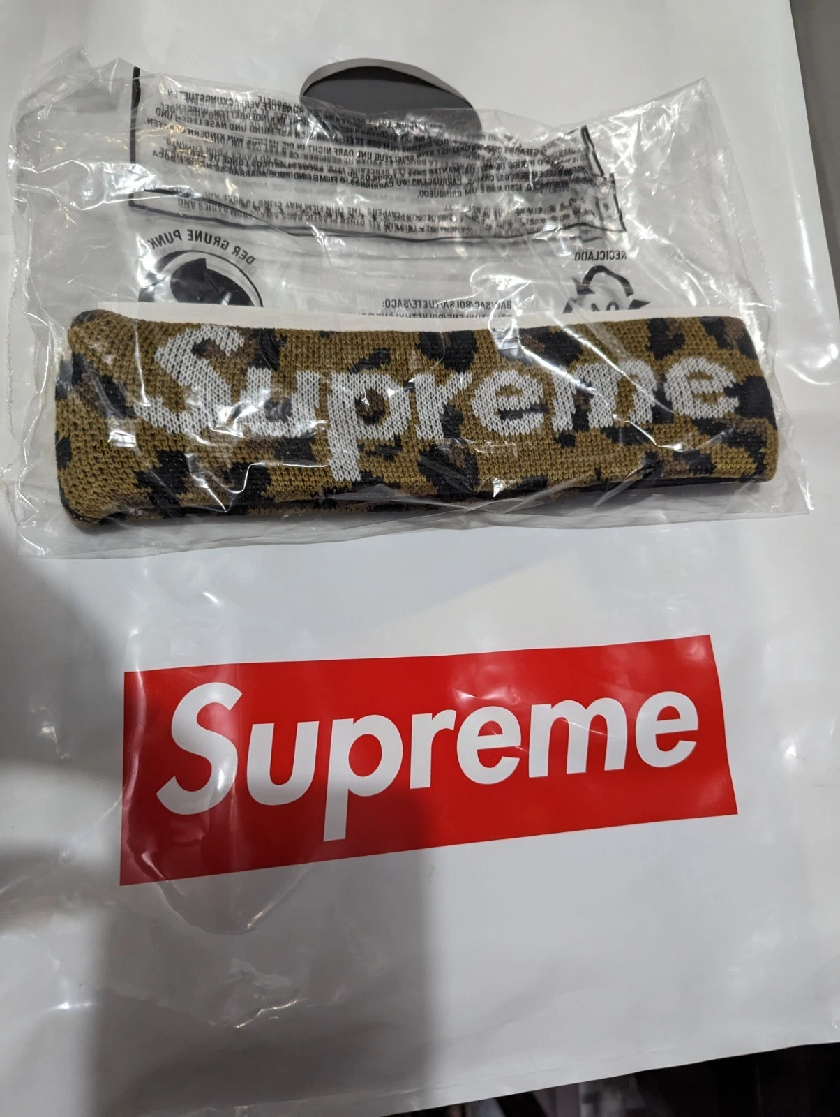Bandeau Supreme New Era grand logo (FW18) léopard