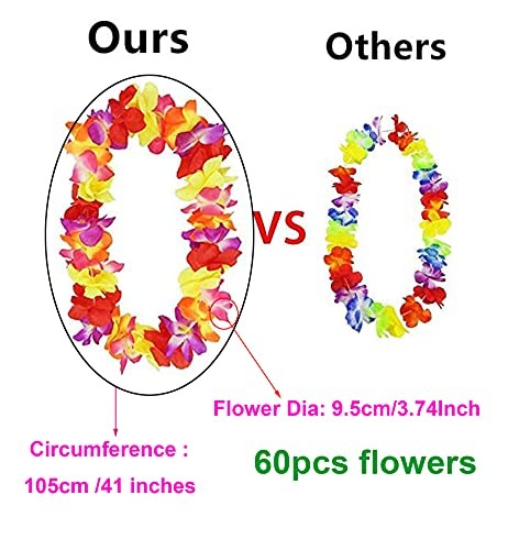 Yansanido 4pcs Hawaiian Leis Thickened Dance Garland Flower Leis for Party Favor - Bild 3 von 9