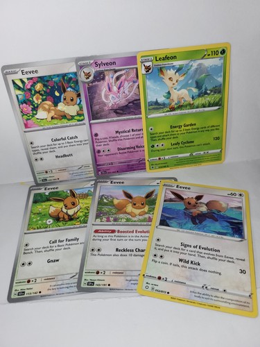 Sylveon, Eevee & Leafeon 6 Card Non Holo Lot Various Sets Pokemon TCG - Picture 2 of 6