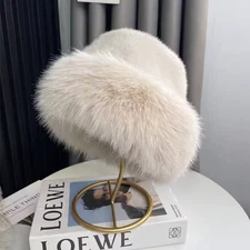 Cozy Fluffy Fur Bucket Hat for Women Winter Warm Plush Christmas Gift Cap