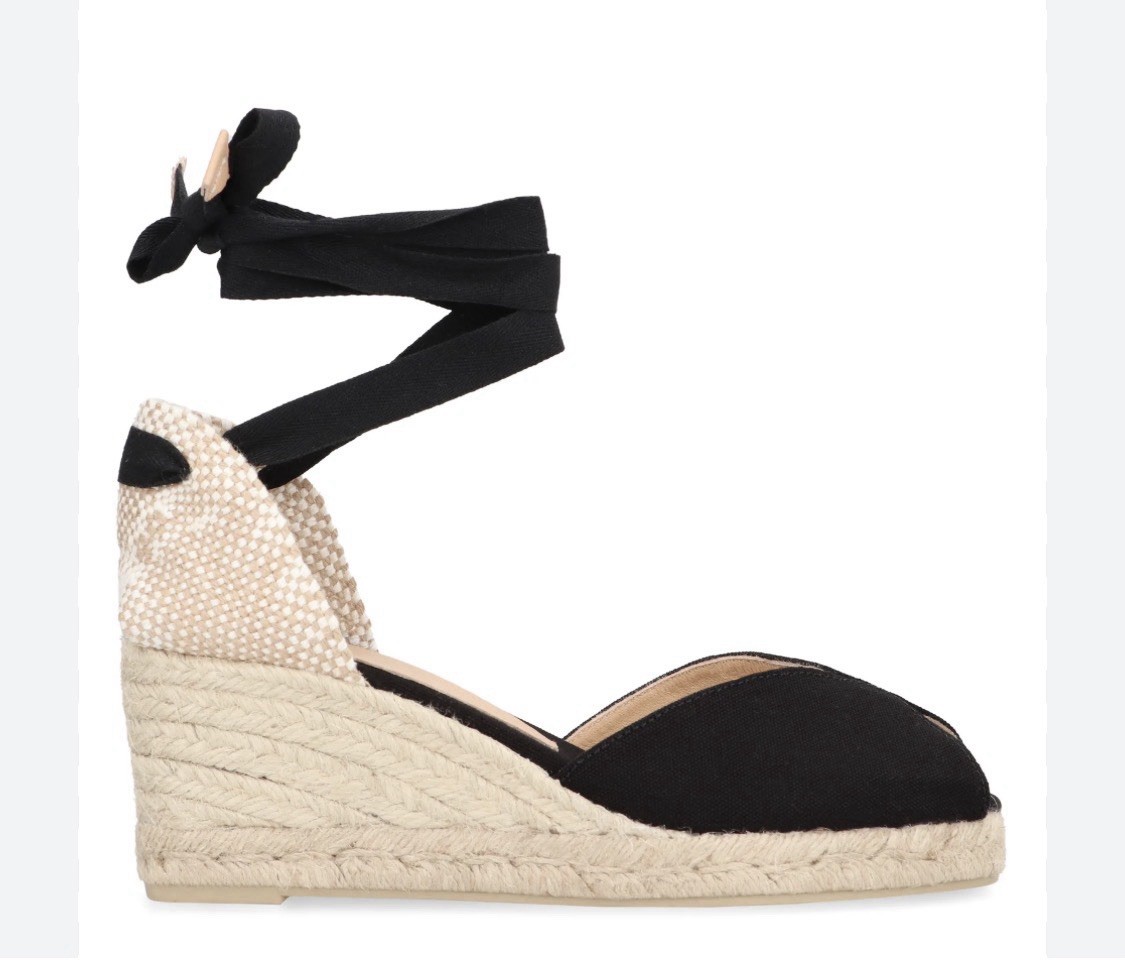 DREAM PAIRS Women’s Black Wedge Espadrille Lace Up Sandals Size 9.5